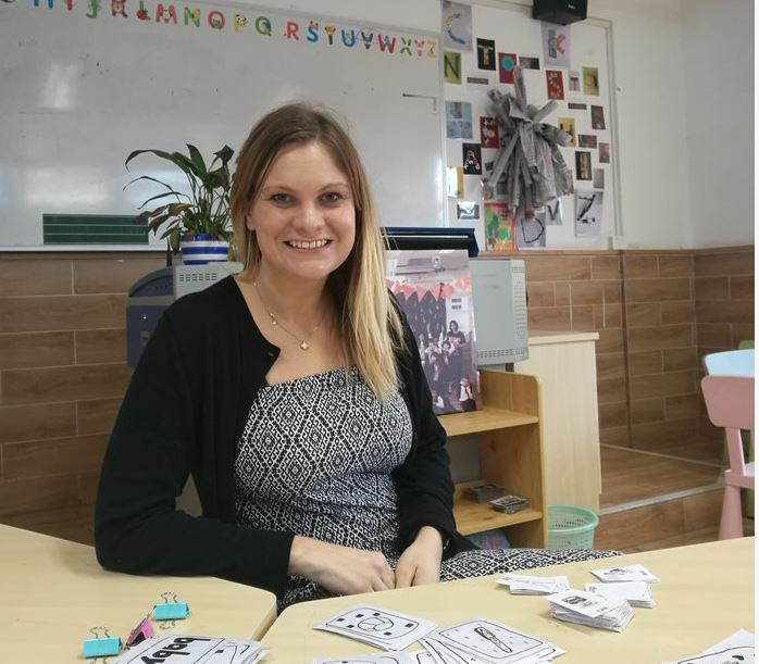 Ms. Hilt in her Shunde Elementary classroom