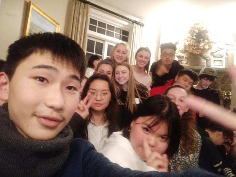 Students from Wuhan, China with KL youth exchange program in Windham NH
